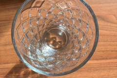 Top down view of a single glass