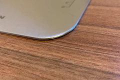 The edge of the chopping board