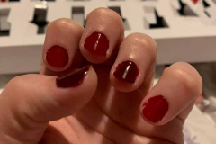 The polish on nails