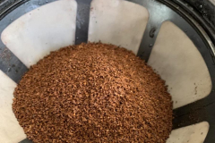 The coffee in a filter coffee machine