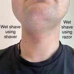 wet shave using the shaver compared to a wet shave using a razor