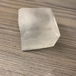 Large ice cube made by the square tray