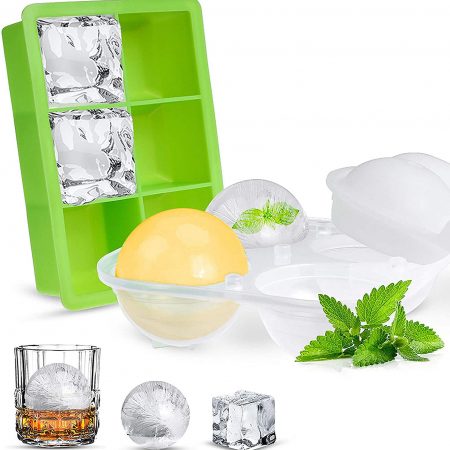 Large Ice Cube Trays, Opret 2 Pcs Silicone Ice Cube Mold with Lid