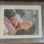 Photo frame in the bubble wrap it came in
