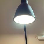 The head of the lamp turned on
