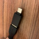 The USB C adapter connected