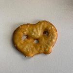the front of a pretzel