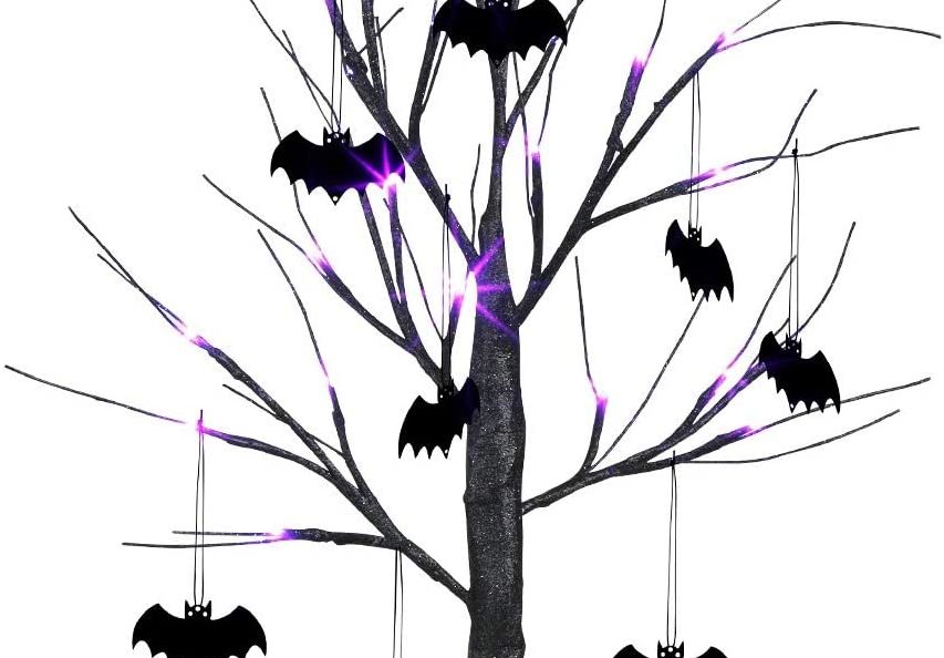 Eambrite 2FT Black Halloween Tree with Bat Decorations Product Image
