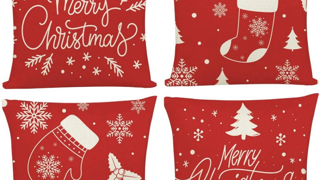 Joyshare 4 Pieces Red Christmas Pillow Case Product Image