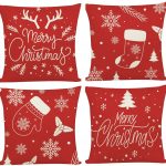 Joyshare 4 Pieces Red Christmas Pillow Case Product Image