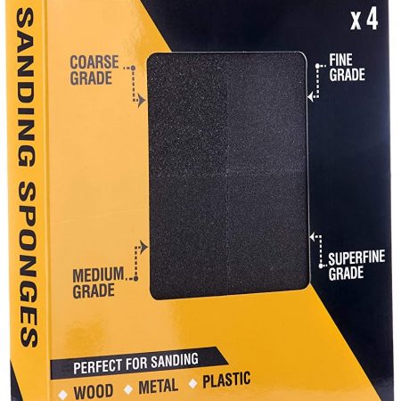 RYSTER Sponge Sanding Block – 4 Pcs Coarse, Medium, Fine, and Superfine Grade