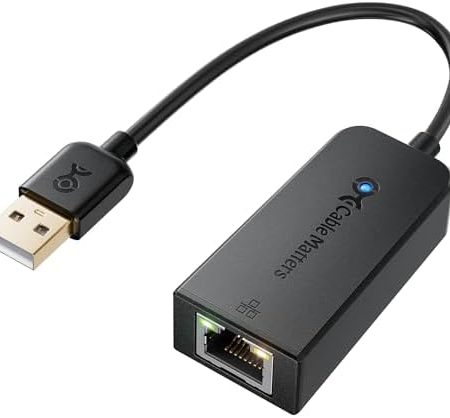 Cable Matters Gigabit USB to Ethernet Adapter for Switch Game Console and Laptop (USB 3.0 to 10/100/1000 Mbps Ethernet Adapter) (1-Pack, USB 3.0 (NS), Black)
Cable Matters Gigabit USB to Ethernet Adapter for Switch Game Console and Lapt…