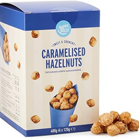 Amazon Brand – Happy Belly Caramelised Hazelnuts, 120g x 4
Amazon Brand – Happy Belly Caramelised Hazelnuts, 120g x 4