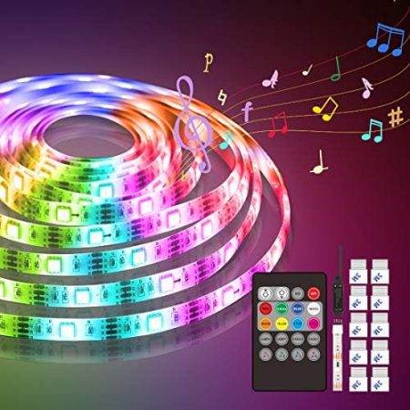 Led Strips Lights, Sync with Music, 3M SMD 5050 RGB IP65 Waterproof, 20Keys IR Remote 8 Colors Led Lighting Strips 8 Modes Mood Lighting for Bedroom Ceiling Party Christmas Decor
Led Strips Lights, Sync with Music, 3M SMD 5050 RGB IP65 Waterproof, 20Keys IR…